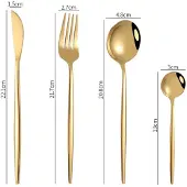 Cheffinger Bestekset - 24-delig - Goud - Voor 6 Personen