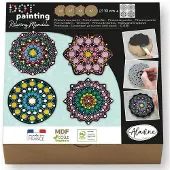 Aladine Dot Painting Set - 8 houten figuren & sjablonen - Creatief speelgoed