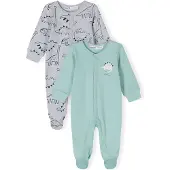 MINOTI Rompertje/body blauw / grijs / wit