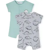 MINOTI Rompertje/body blauw / grijs / wit