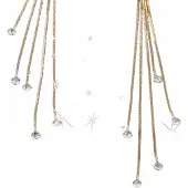 Charme Bijoux Lange oorbellen- dubbel- strass- goudkleurig-