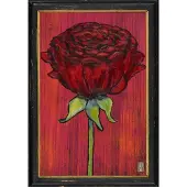 MEA Lijstje hout zwart Rode roos, 34x23,5cm
