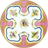 Meander Bord metaal Pink ground Ø26cm