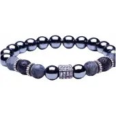 Charme Bijoux Armband-Lava- Strass-Donker grijs -17 cm -