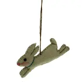 MEA Haas (mini) wit springend, vilt 8,5x1x4,5cm