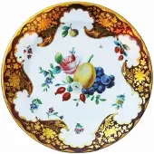 Meander 6x Bord metaal Worcester Peer en druiven Ø26cm