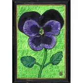 MEA Lijstje hout zwart Paars viooltje, 34x23,5cm