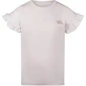 No Way Monday T-shirt lichtroze broderie Meisjes Stretchkatoen Ronde hals - maat 122