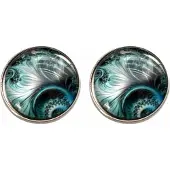 Charme Bijoux Oorbellen-Groen-Zilverkleur-Steker -