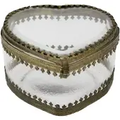 MEA Doosje hart glas 9x5x10cm