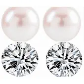 Charme Bijoux 2 paar oorbellen- Synthetische Parel- strass- Budget-
