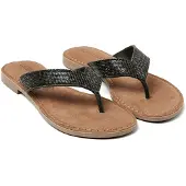Lazamani Leren slippers met strass-steentjes teenslippers dames