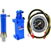 GEKO 20 ton werkplaatspers set - cilinder, 2-snelheden pomp, manometer, slang