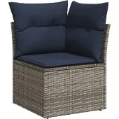 vidaXL 6-delige loungeset voor de tuin met kussens, grijs, kunststof vlechtwerk
