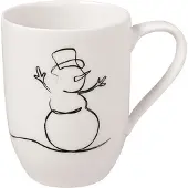Villeroy & Boch 6x Villeroy & Boch Mok met handvat XMAS Statement Lines, Kopje, Wit