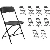 Oviala - Zwarte inklapbare ontvangststoelen Set van 10 - REKKEM