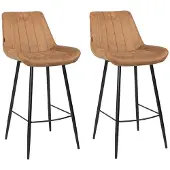 Bronx71 Industriële barkruk Brooke cognac 74 cm - Barkrukken set van 2 - barstoel