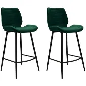 Bronx71 Velvet barkruk Toby donkergroen 71 cm - Barkrukken set van 2 - barstoel