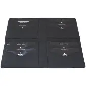 Oi zwarte lederen reis etui voor pasjes Groot / plat mapje voor pasjes te vouwen tot billfold / lederen pasjeshouder lang / RFID beveiligd / zwart leer / 368