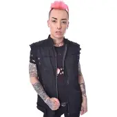 Chemical Black - Gothic Bodywarmer - Rafi Vest - S tot XXL - voor Mannen - zwart | Maat XL