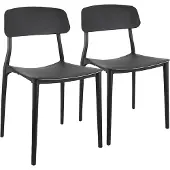 Oviala - Set van twee polypropyleen stoelen zwart - Sofia