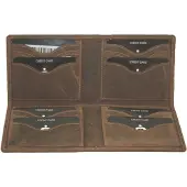 Oi Hunter bruine lederen reis etui voor pasjes Groot / plat mapje voor pasjes te vouwen tot billfold / lederen pasjeshouder lang / RFID beveiligd / bruin leer / 368H