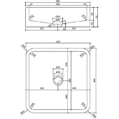 Differnz 38.251.20 Marba Waskom Vierkant Donkergrijs - 40 x 40 x 12 cm