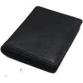 Oi zwarte leren pasjeshouder met ruimte voor 18 pasjes / pasjesmapje met plastic vulling / creditcard mapje voor veel pasjes in plastic hoesjes / anti skim / zwart leer / 365
