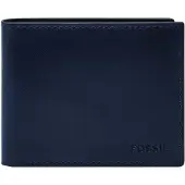 Fossil Portemonnee Derrick Bifold With Flip ID Insignia Blue Donkerblauw