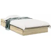 vidaXL Bedframe met lades bewerkt hout sonoma eikenkleurig 100x200 cm
