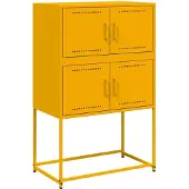 vidaXL Dressoir 68,5x38,5x107 cm staal mosterdgeel