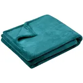 Stof Textiles Plaid/bankdeken Maribelle - emerald groen - 130 x 160 cm - polyester fleece - 1 persoons