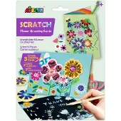 Avenir Scratch Art Wenskaarten - Bloemen - Met Enveloppen - 3 Stuks - 3 Jaar