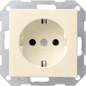Gira Systeem 55 Wandcontactdoos met randaarde 1V Crème wit 446601