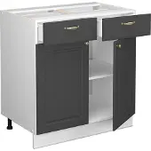Vicco Fame-Line Keukenonderkast – 80 cm, WB Marmer Antraciet-goud