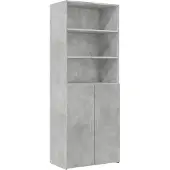 vidaXL Opbergkast 70x42,5x225 cm bewerkt hout betongrijs