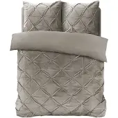 Sleeptime dekbedovertrek Pintuck - zand - velvet - 200x220