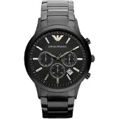 Giorgio Armani Emporio zwart roestvrij staal chronograaf heren horloge AR2453