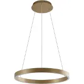 LUCANDE Slimme hanglamp Yonam, dimbaar, messing / goud, Woon-/ Eetkamer, Aluminium, Modern, Slimme hanglamp