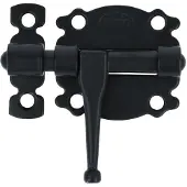AMIG Deurgrendel met ronde schoot sluitlus en sluitplaat zwart gelakt 50x48 mm