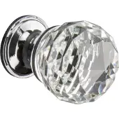Online Deurbeslagshop Knop Rond Kristal 30 mm chroom