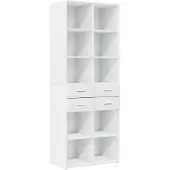 vidaXL Opbergkast 70x42,5x225 cm bewerkt hout wit