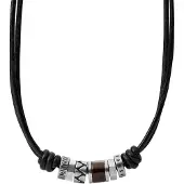Fossil Ketting zwart / zilver