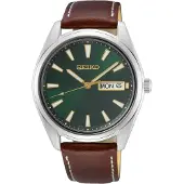 Seiko Analoog horloge bruin / goud / donkergroen / zilver
