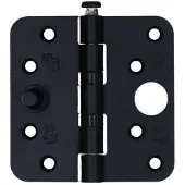 S2 veiligheids nylonlagerscharnier ronde hoeken 89x89 zwart SKG3