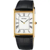 Seiko SWR052P1 horloge Gold Plated leer