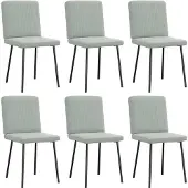 vidaXL Eetkamerstoelen 6 st fluweel lichtgrijs
