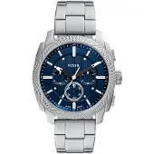 Fossil Analoog horloge 'Machine' navy / zilver