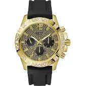 GUESS Analoog horloge 'MAJESTIC' goud / zwart