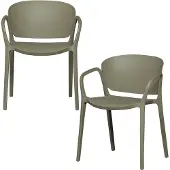 Woood Bent Tuinstoelen - Kunststof - Groen -Set van 2